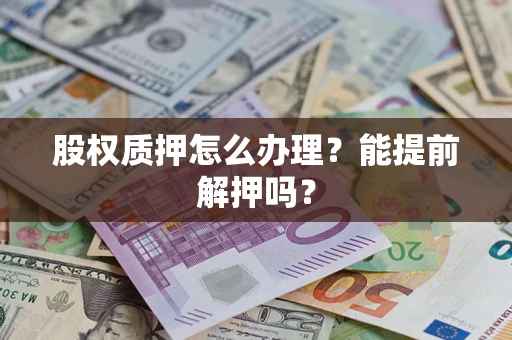 武汉股权质押怎么办理？能提前解押吗？